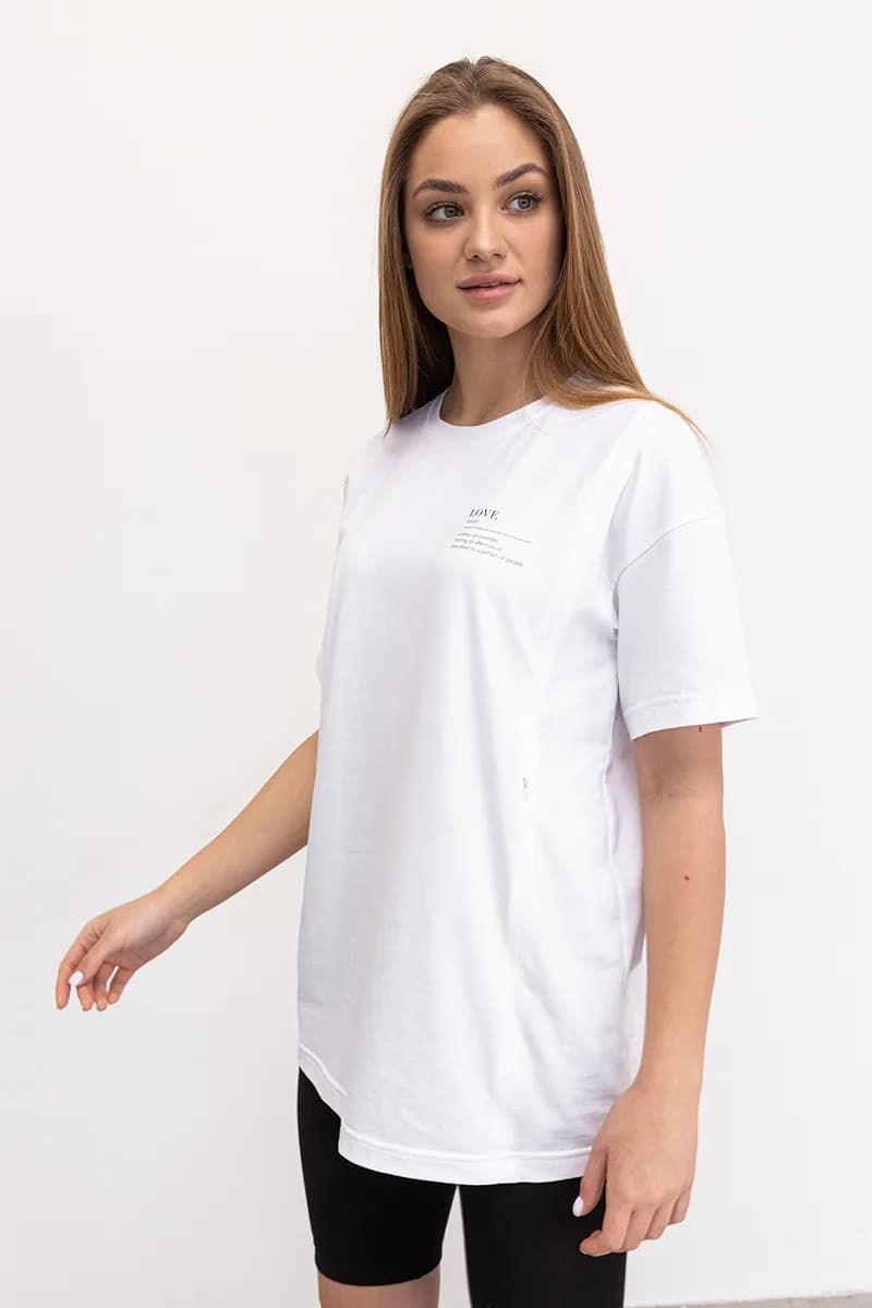 Футболка-туніка для вагітних і годування М-XL Юла мама Celesta TN-22.011 -білий фото 3