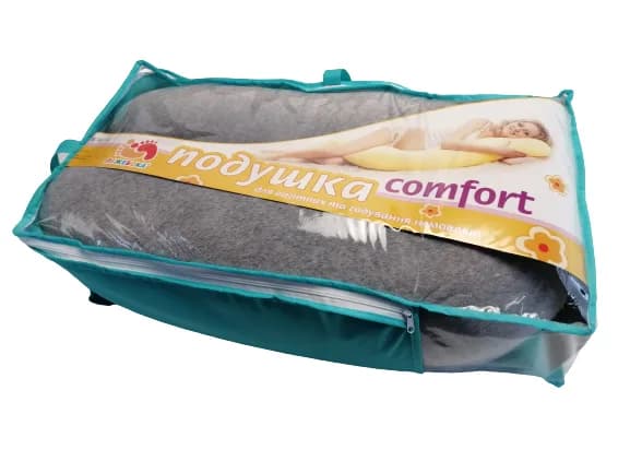 Подушка для вагітних та годування + наволочка Comfort сірий ПБК (в) фото 4 Подушка для вагітних та годування + наволочка Comfort сірий ПБК (в) фото 4