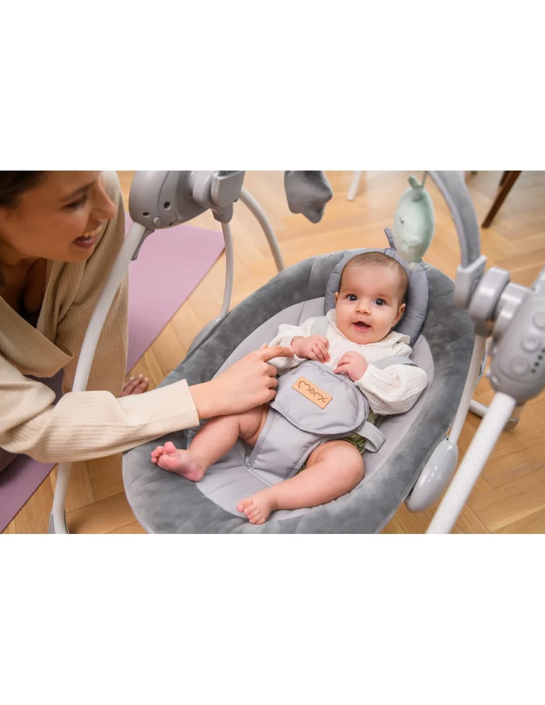 Шезлонг-гойдалка MoMi LISS Grey BULE00048 фото 5