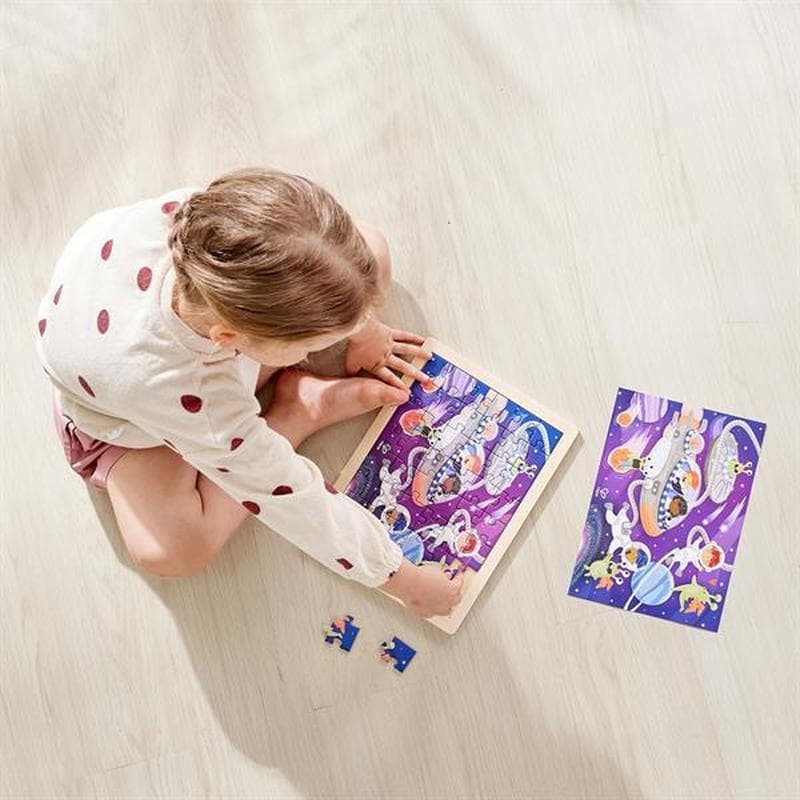 Пазл дерев'яний Hape Прибульці з розмальовкою E1644