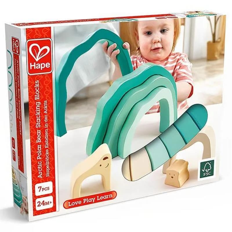 Пірамідка дерев'яна Hape Ведмедик E0490 фото 8