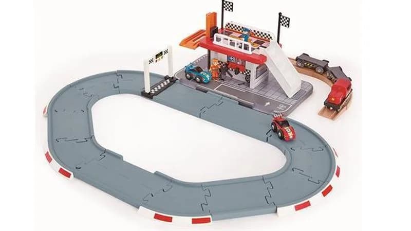 Автотрек Hape Гоночна траса та станція 34дет E3734 фото 4