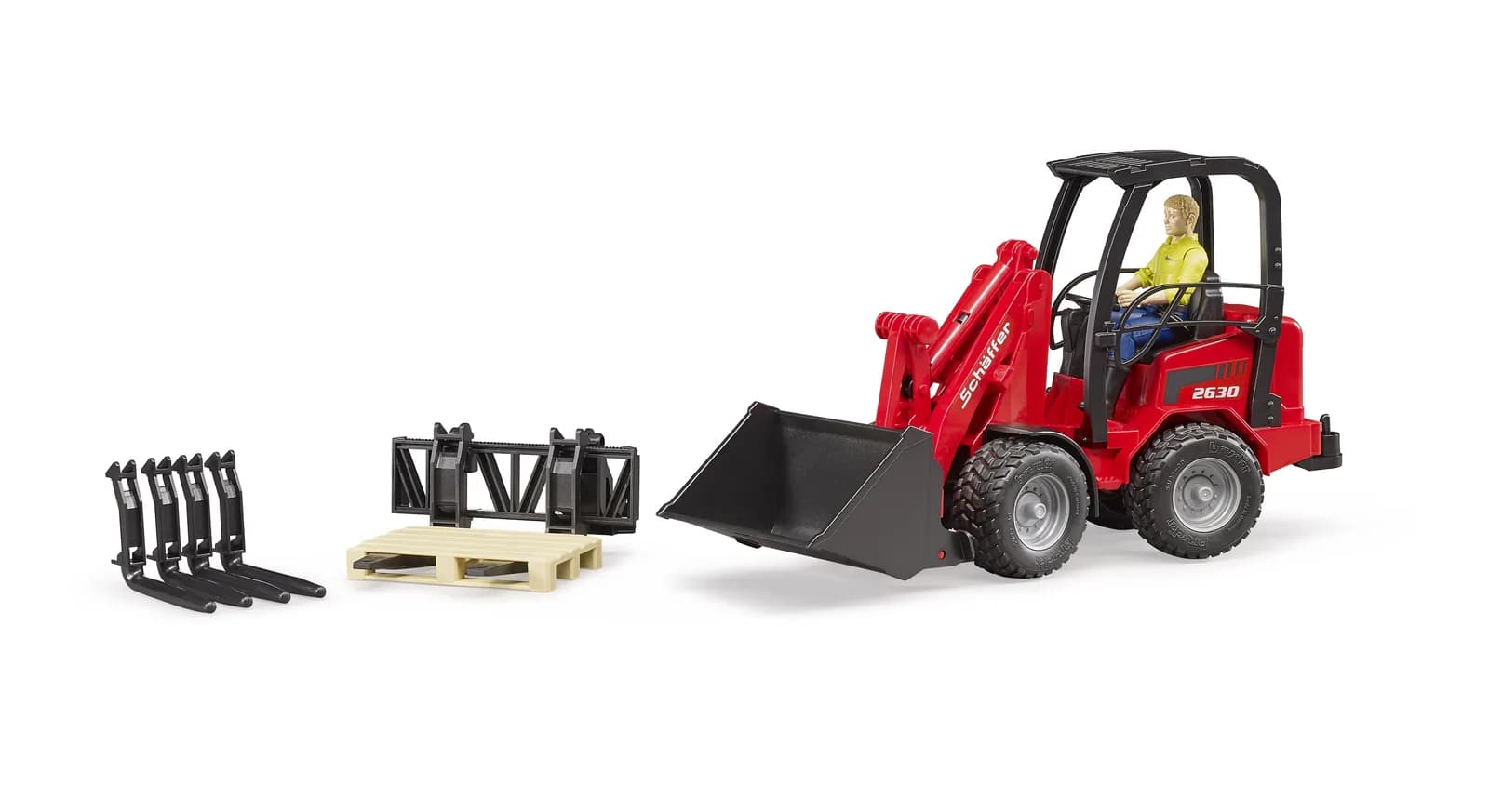 Міні-навантажувач Schaffer Compact 2630 з фігуркою та аксесуарами 1:16 Bruder 02191 фото 2