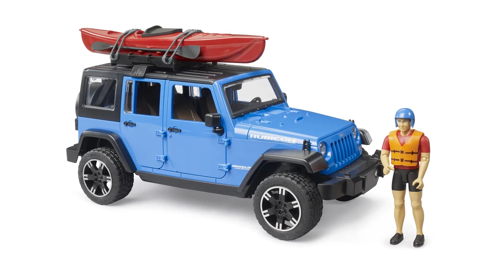 Джип Jeep Wrangler Rubicon Unlimited з каяком та фігуркою 1:16 Bruder 02529 фото 8