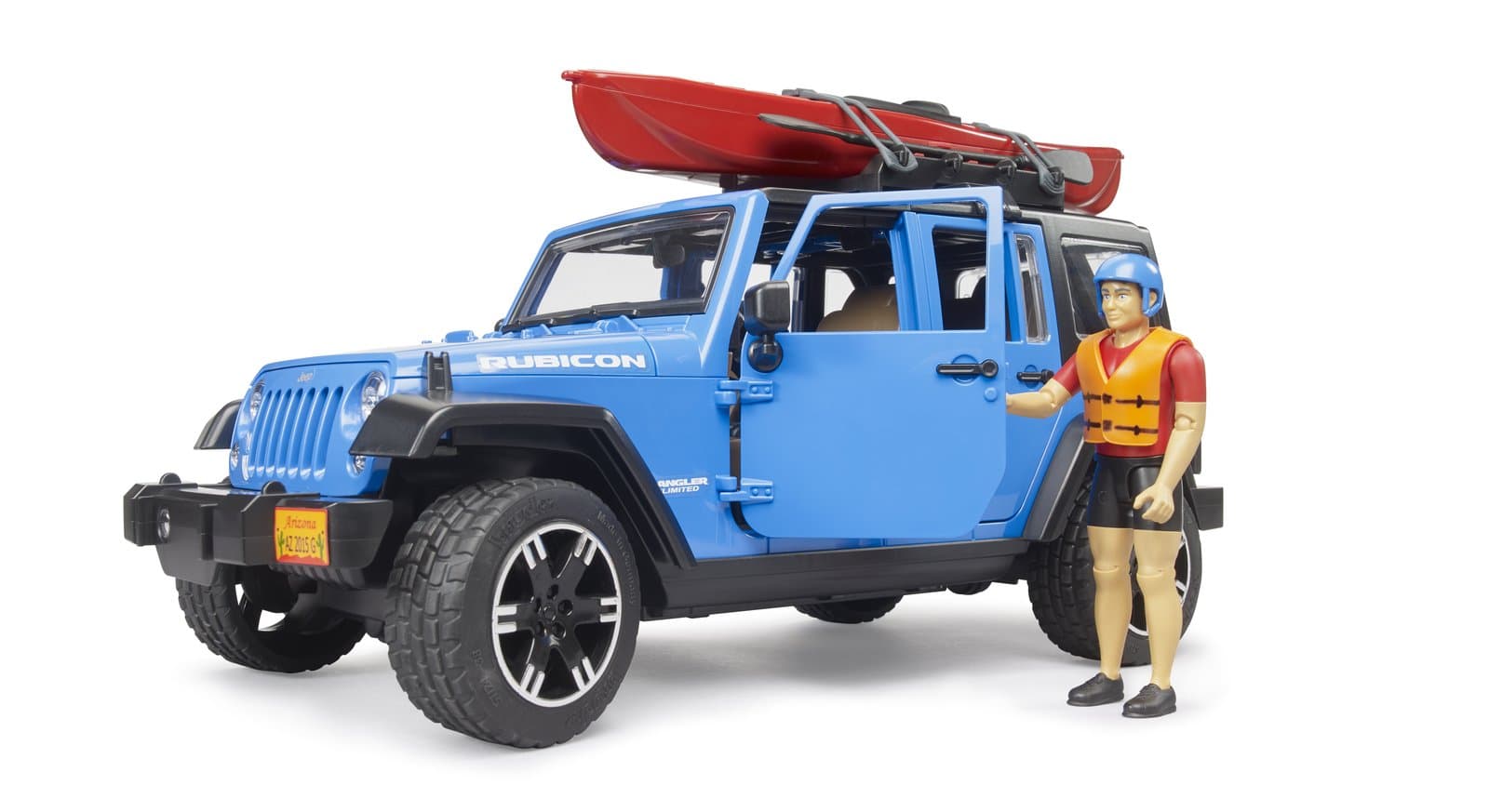 Джип Jeep Wrangler Rubicon Unlimited з каяком та фігуркою 1:16 Bruder 02529
