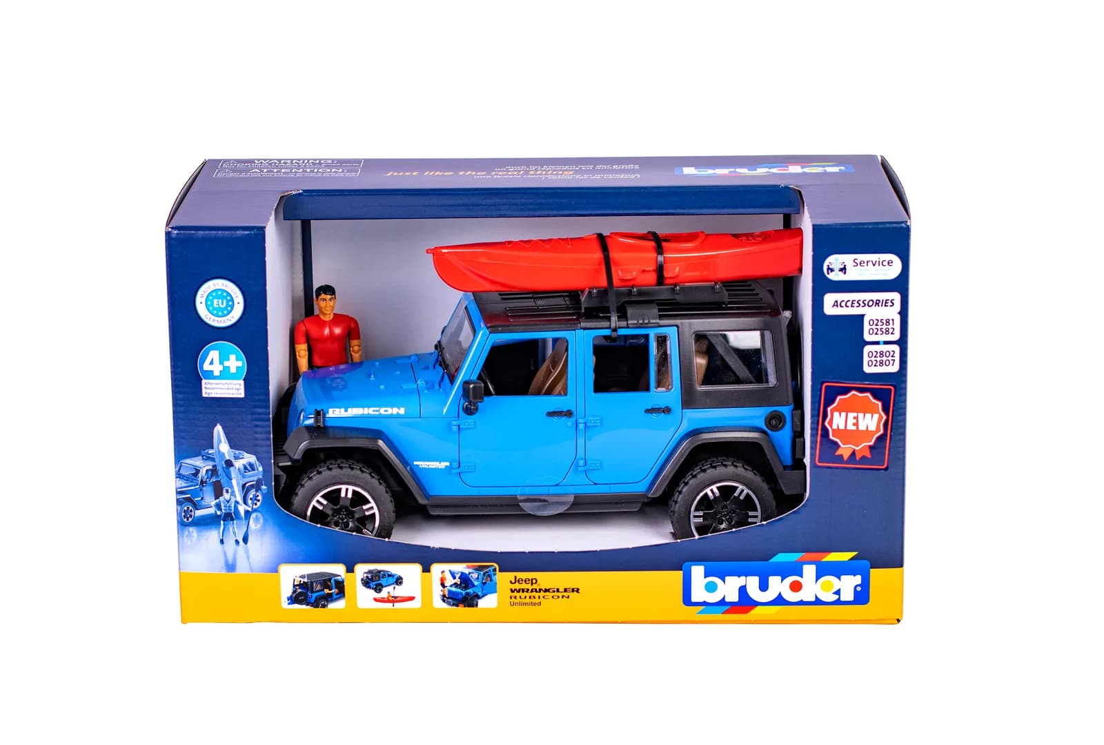Джип Jeep Wrangler Rubicon Unlimited з каяком та фігуркою 1:16 Bruder 02529 фото 9