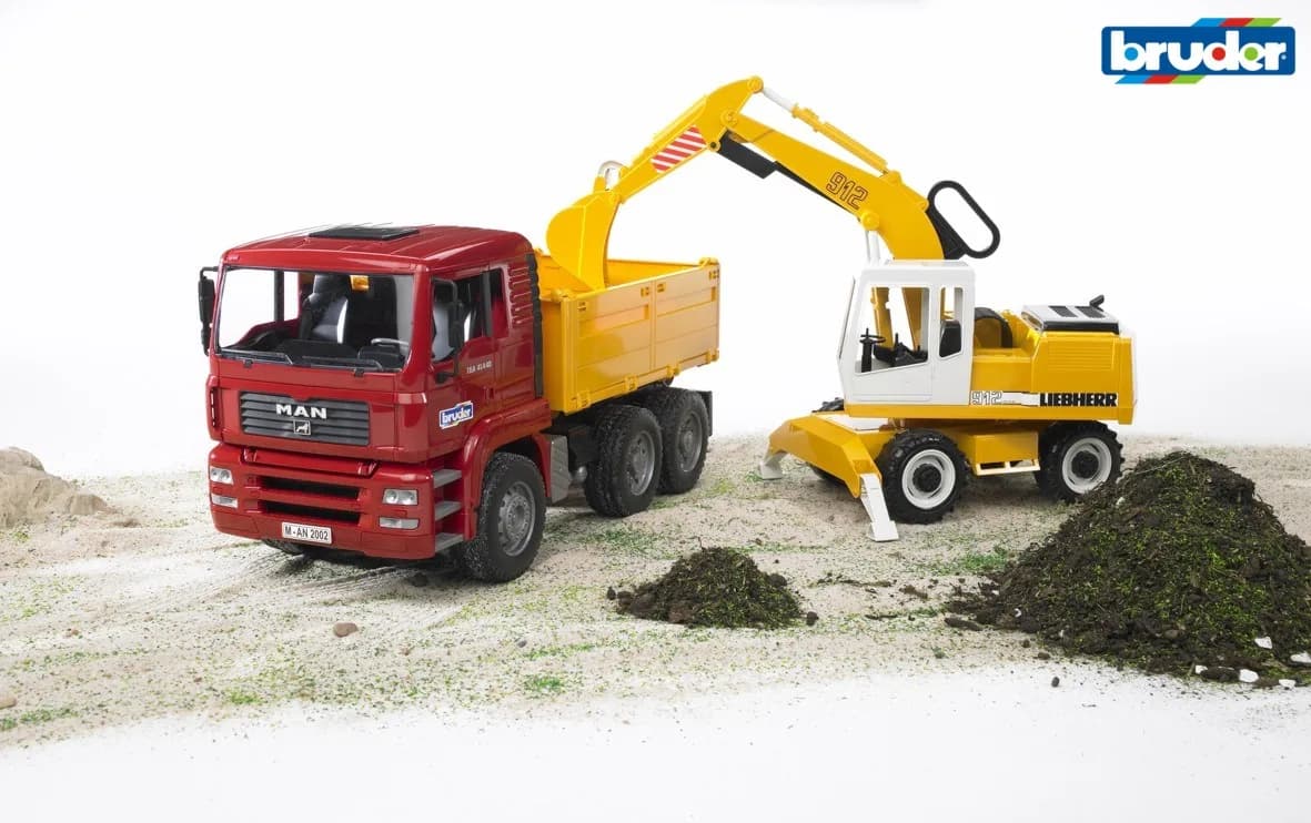 Самоскид-вантажівка МАN та екскаватор Liebherr 1:16 Bruder 02751 фото 3