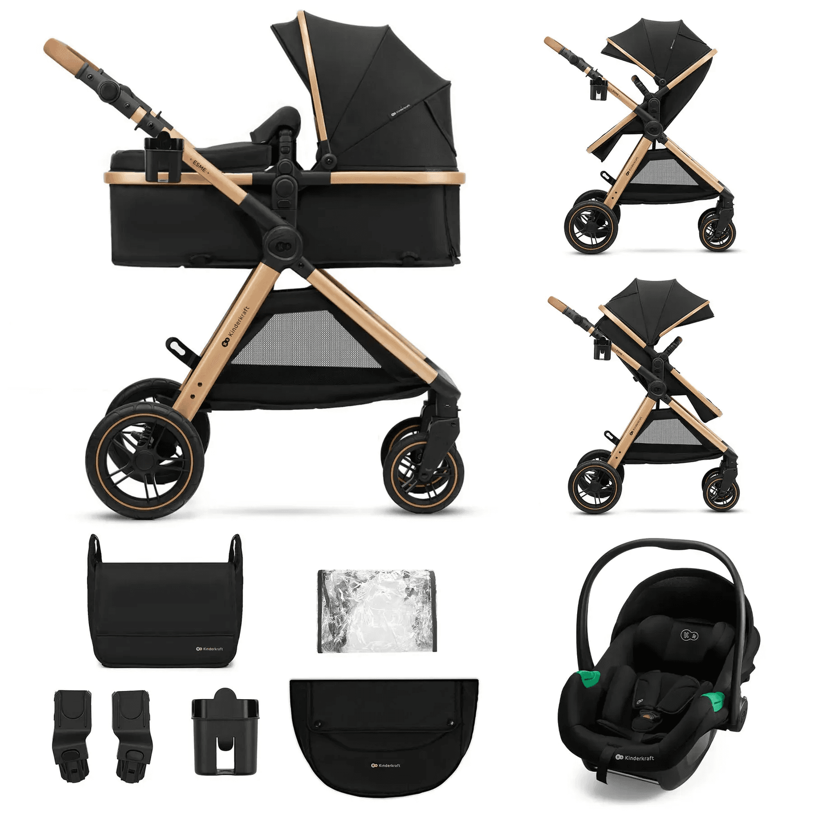 Коляска універсальна 3в1 Kinderkraft Esme Pro Pure KSESME00BLK300N Black