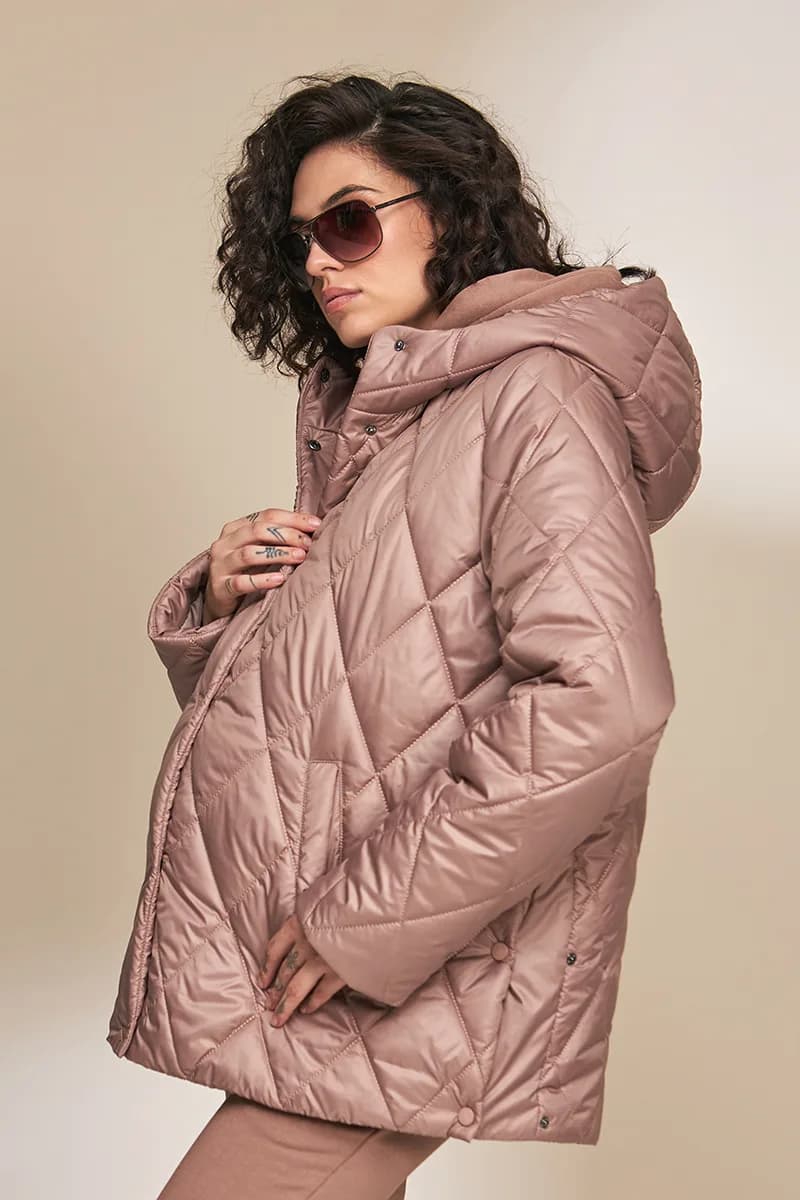 Куртка для вагітних S-XL Юла мама NOA OW-33.013 -коричневий фото 6