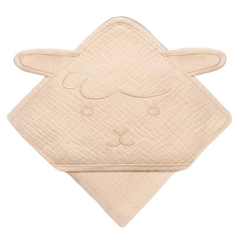 Рушник з капюшоном для купання Lionelo Muslin Hooded Towel Beige Sand 80х80 см LO-MUSLIN HOODED TOWEL BEIGE SAND