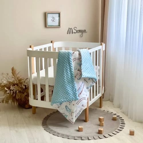 Плед-конверт з ковдрою Маленькая Соня на Minky Паровозики 10500559-1 з бантиком фото 3