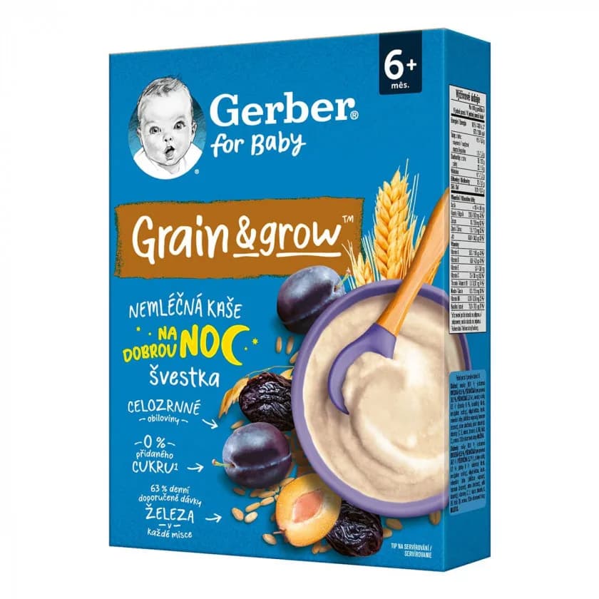 Каша безмолочна Gerber швидкорозчинна вівсяно-пшенична з чорносливом 200г 911031 фото 2 Каша безмолочна Gerber швидкорозчинна вівсяно-пшенична з чорносливом 200г 911031 фото 2