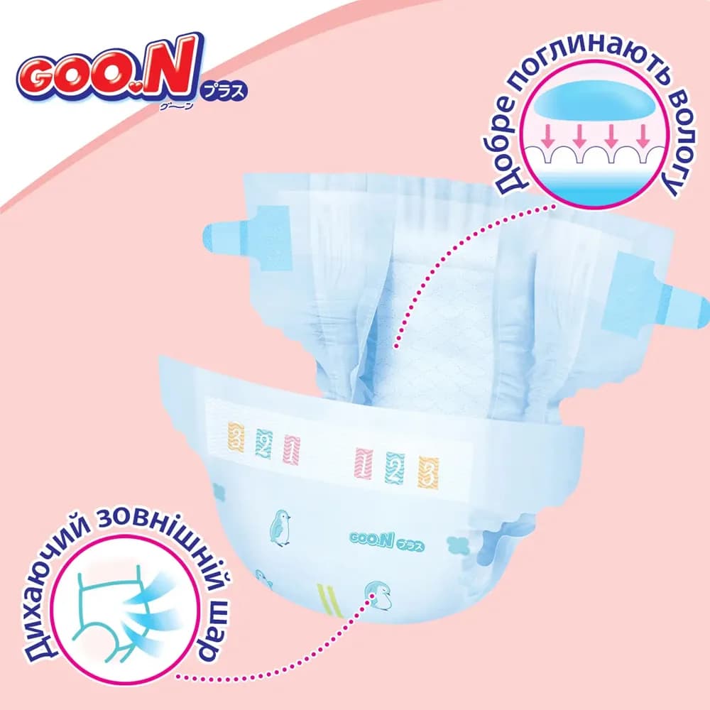 Підгузники Goo.N Plus M 56шт 21000628 фото 4