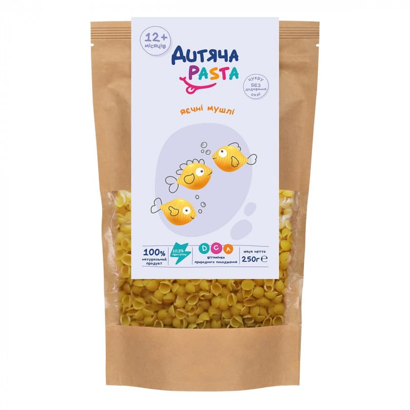 Макарони яєчні мушлі Дитяча Pasta 250г 1181074