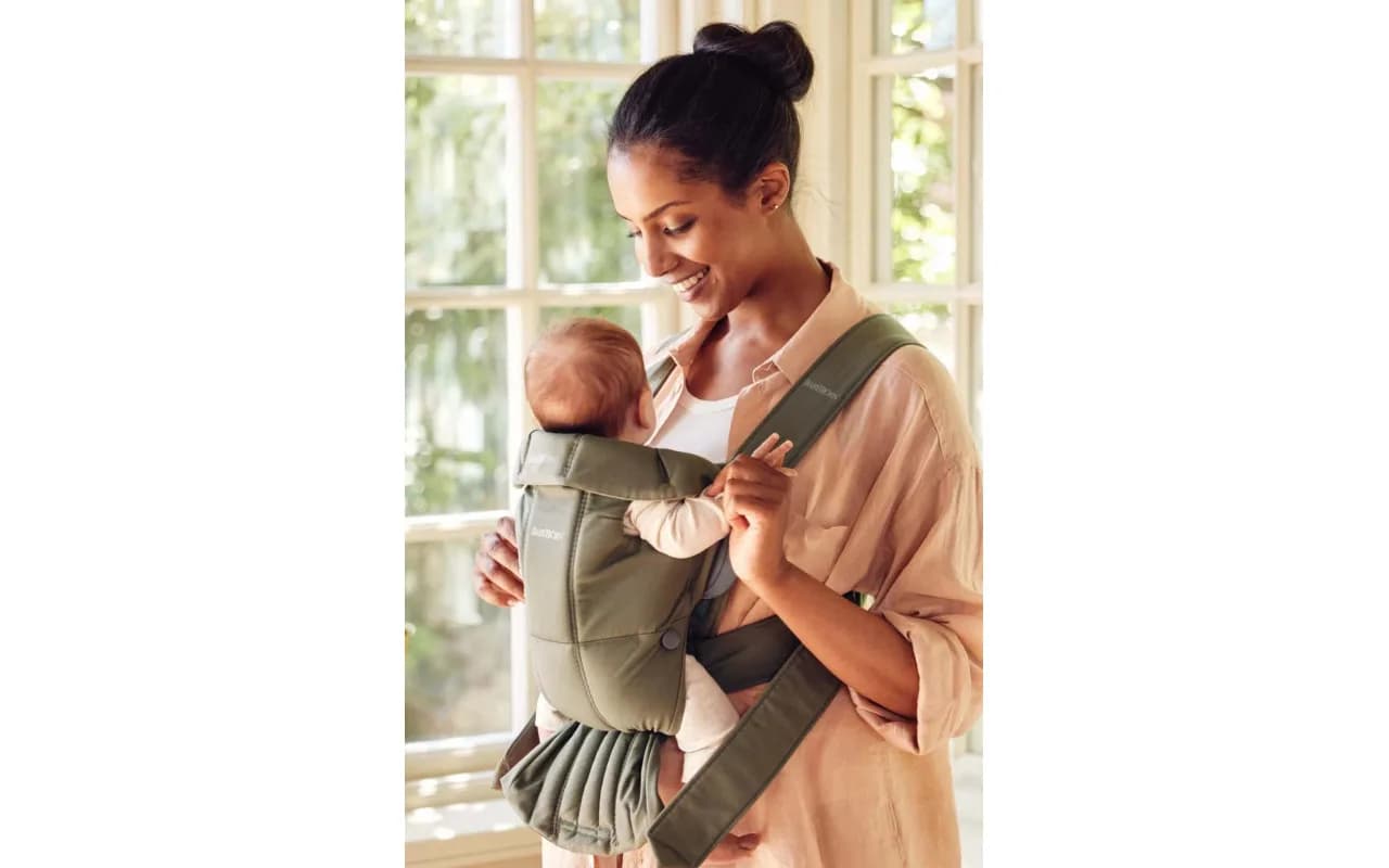 Рюкзак-кенгуру BabyBjorn Mini Woven 0401 Dark Green фото 2