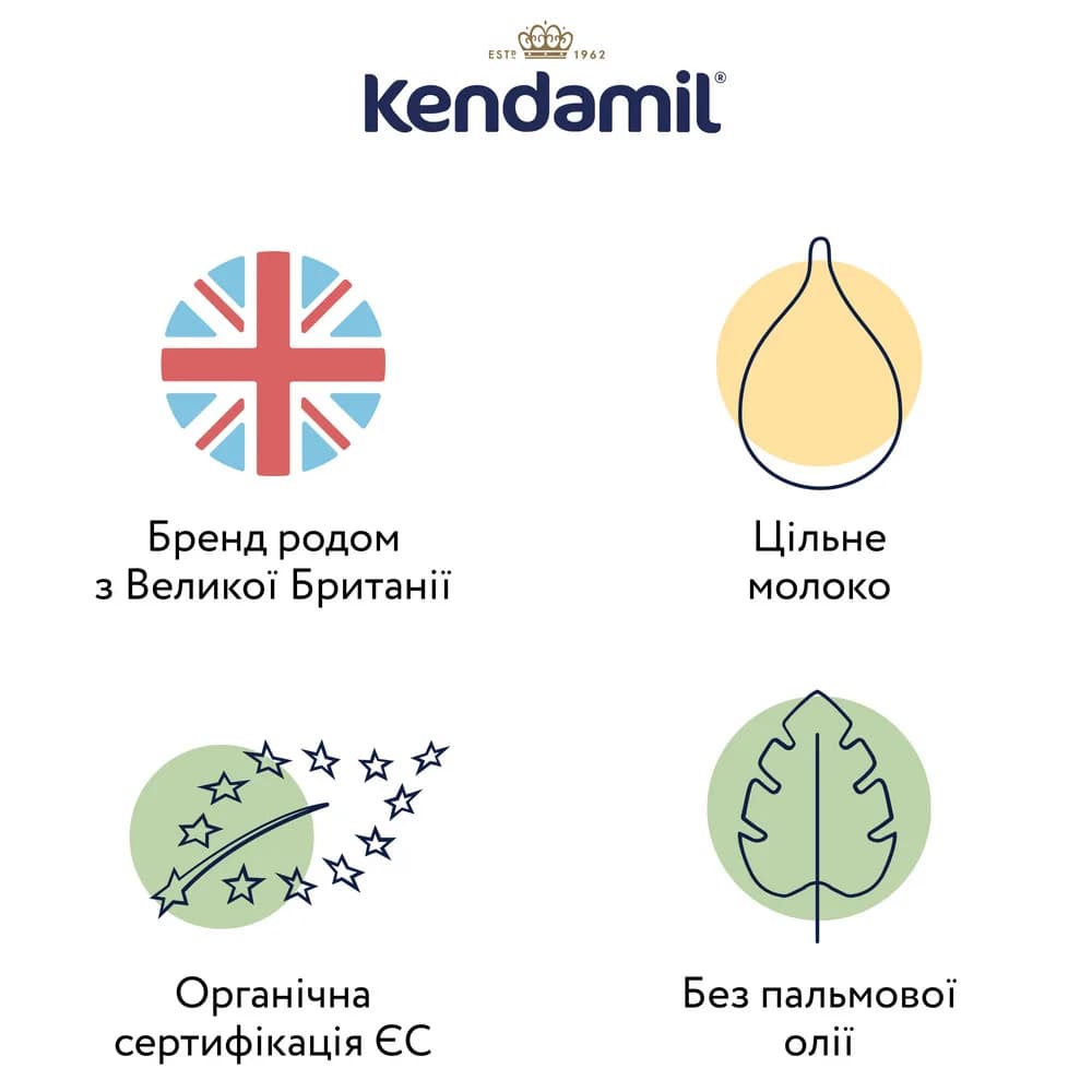 Суміш молочна Kendamil Organic-1 800г 92000041 фото 5