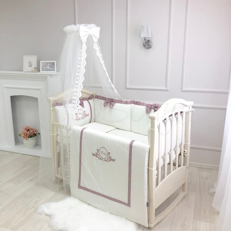 Постільний комплект Маленька Соня Belissimo 7од 015579 Рowder pink