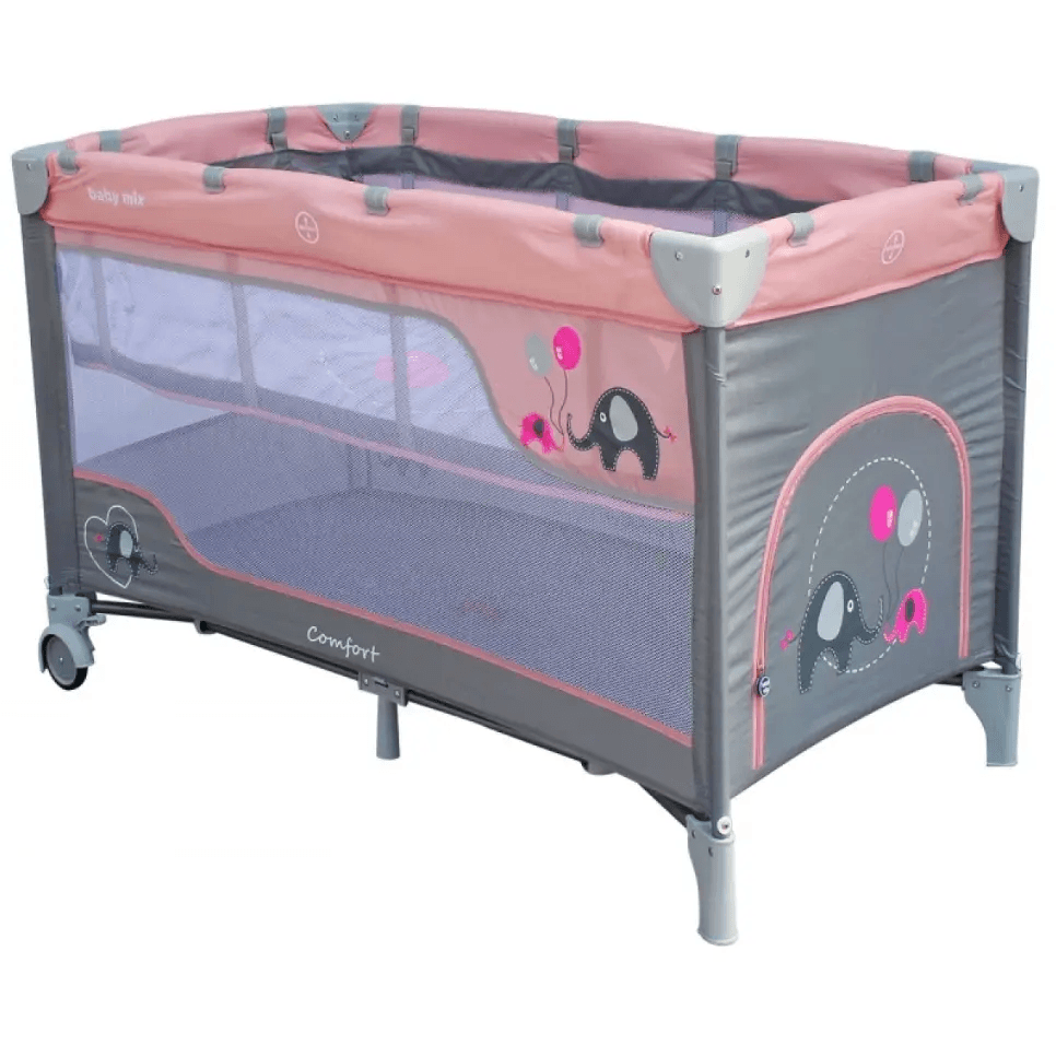 Ліжко-манеж Twins Baby Mix HR-8052 Слоник pink 36409
