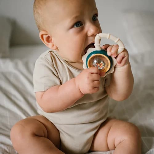 Погремушка з прорізувачем для зубів BabyOno Квіточка 1586 для новонароджених фото 5