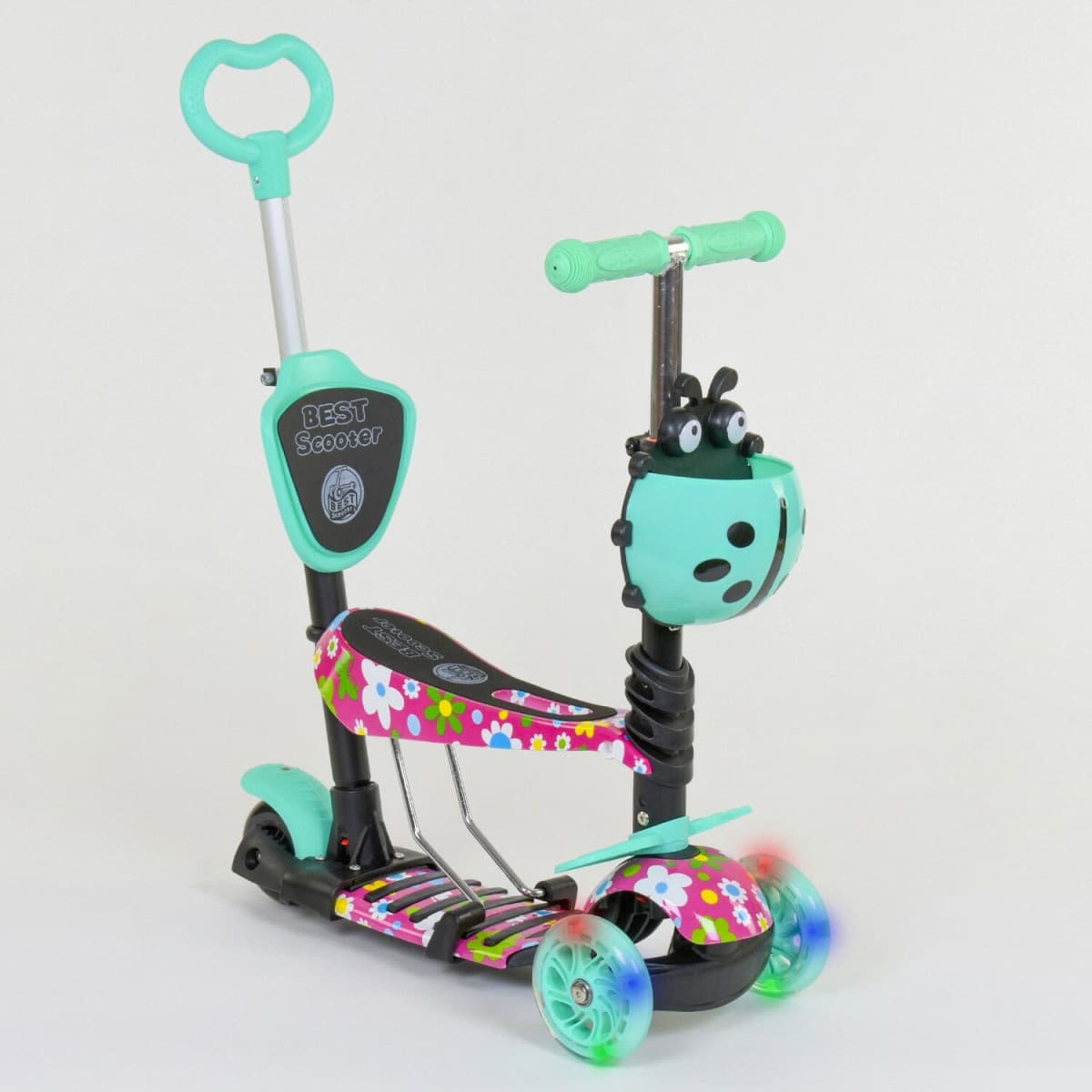 Самокат Best Scooter 3-х колісний з ручкою 5в1 43702