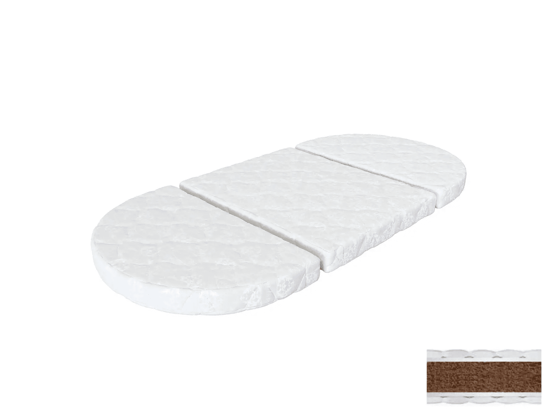 Матрац трансформер IngVart Smart bed Oval кокос 60х72/120 см 601626