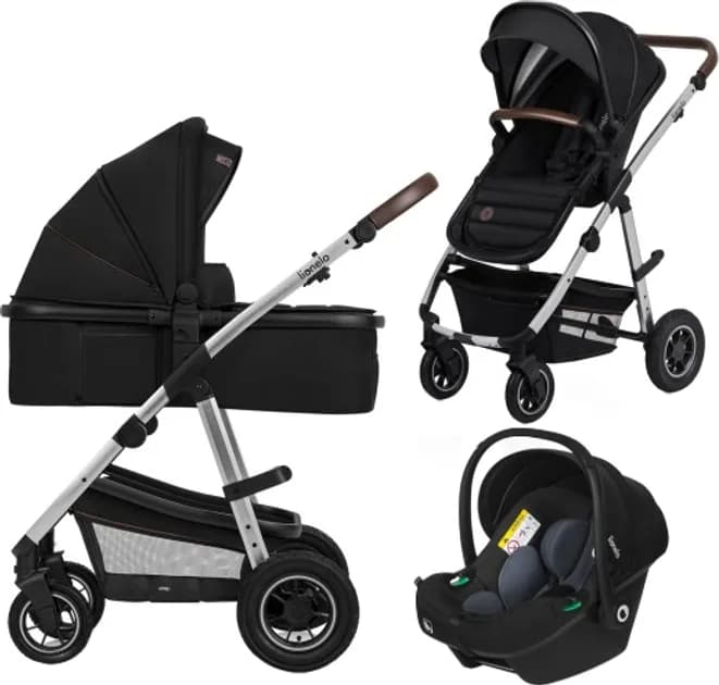 Коляска універсальна 3в1 Lionelo Amber 3 Black Silver LO-AMBER BLACK SILVER (3in1) фото 3