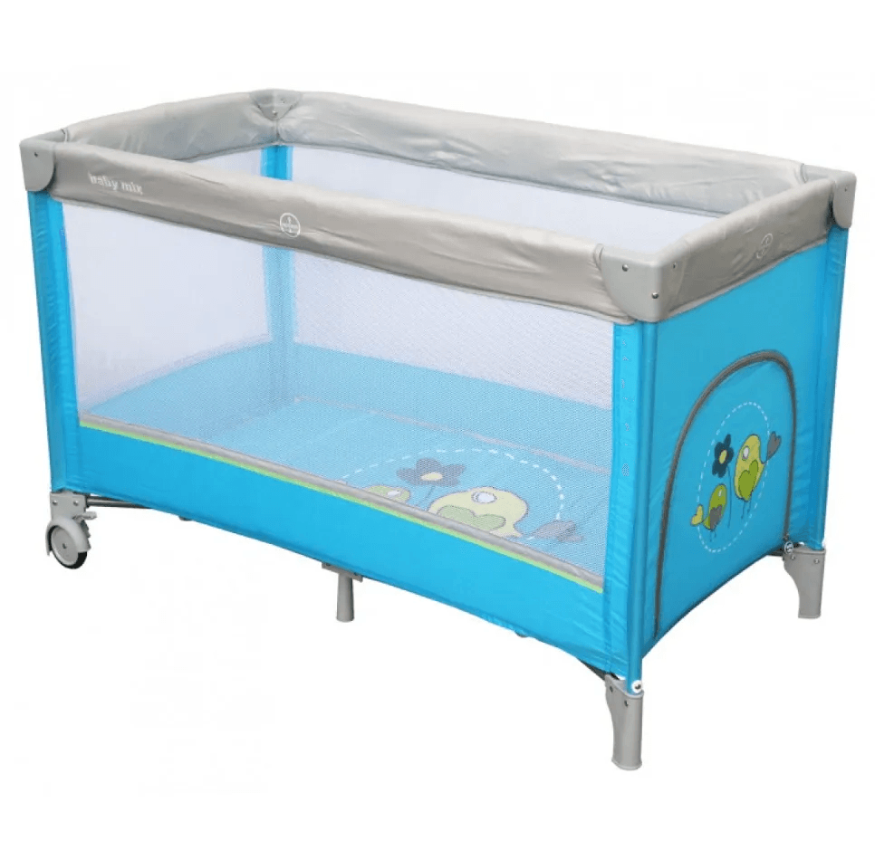 Ліжко-манеж Twins Baby Mix HR-8052 Горобчики blue 44895