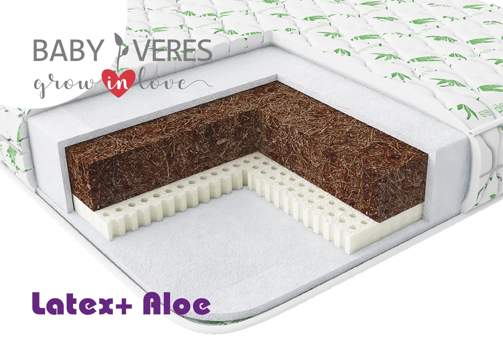 Матрац підлітковий Верес Latex + Aloe vera 160х70х10 см 53.1.01 фото 2