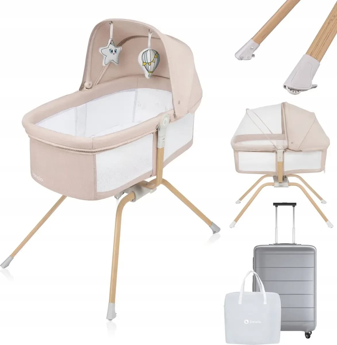 Ліжко-колиска 3в1 Lionelo Malin Evo Beige Natural LO-MALIN EVO BEIGE NATURAL фото 3