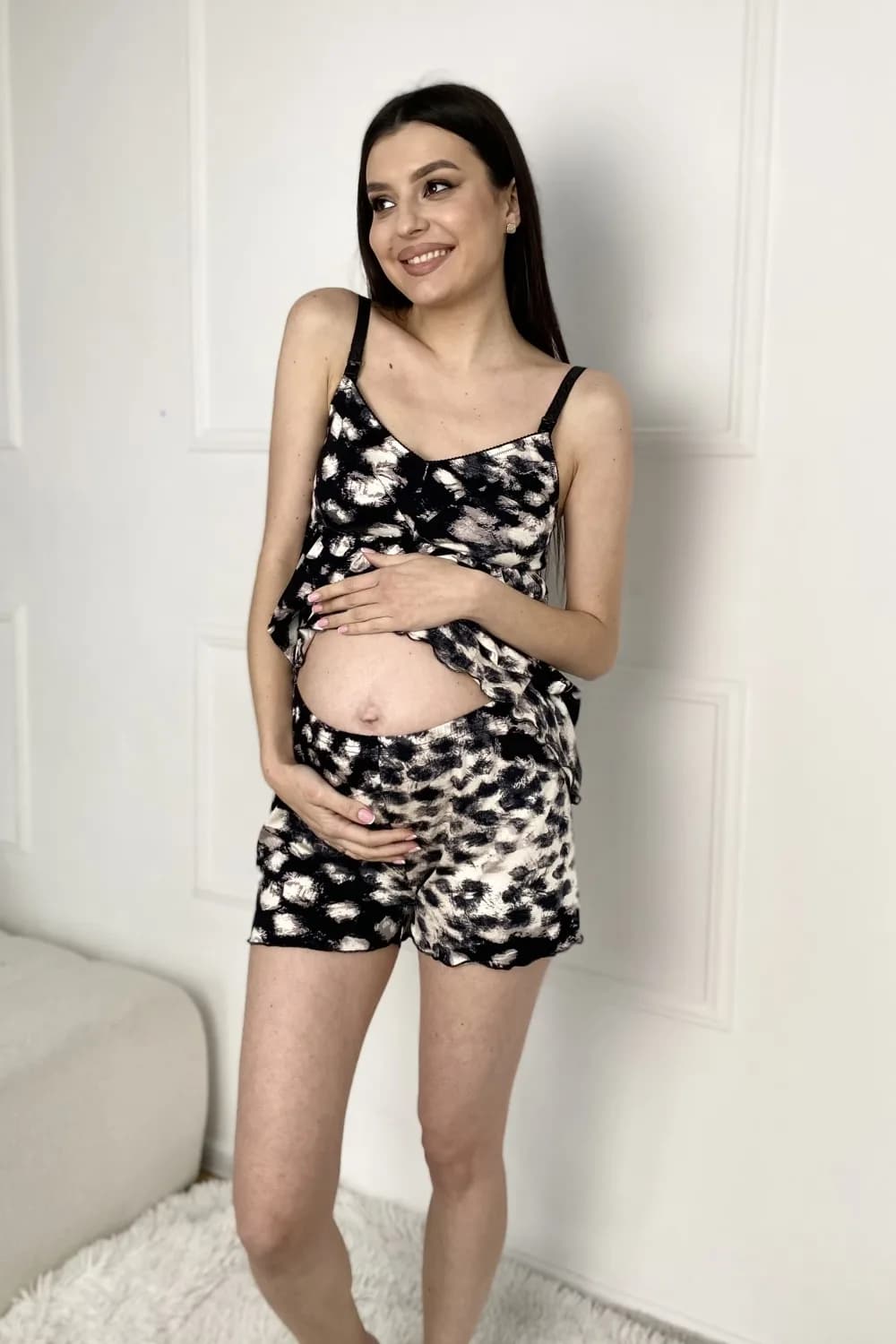 КОМПЛЕКТ (нічна рубашка укор + шорти) Dianora 2325(4) 1245 -чорний фото 3