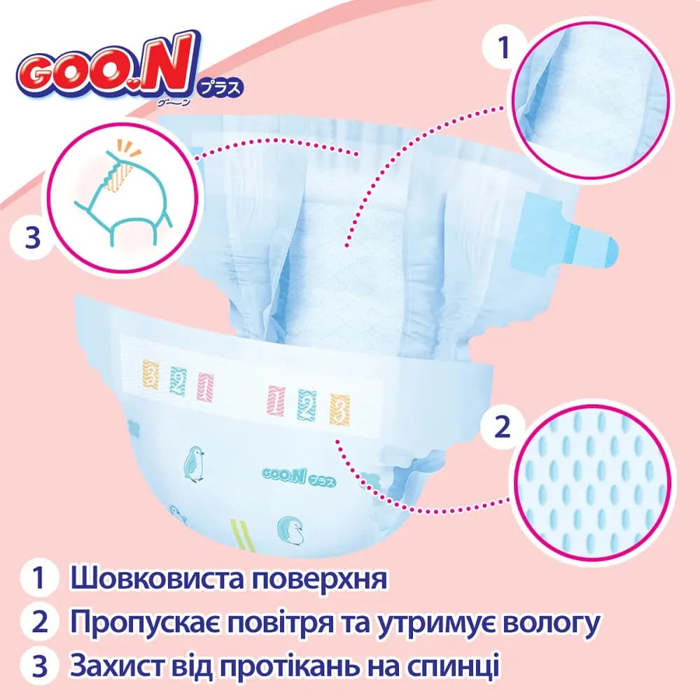 Підгузники Goo.N Plus M 56шт 21000628 фото 3