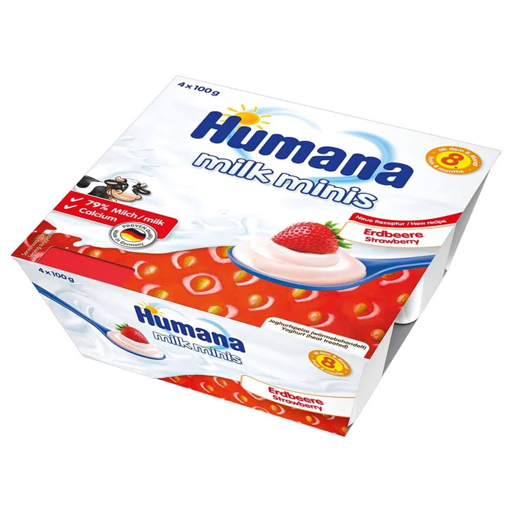 Йогурт-десерт з полуницею з 8 міс Humana 4*100г 784421