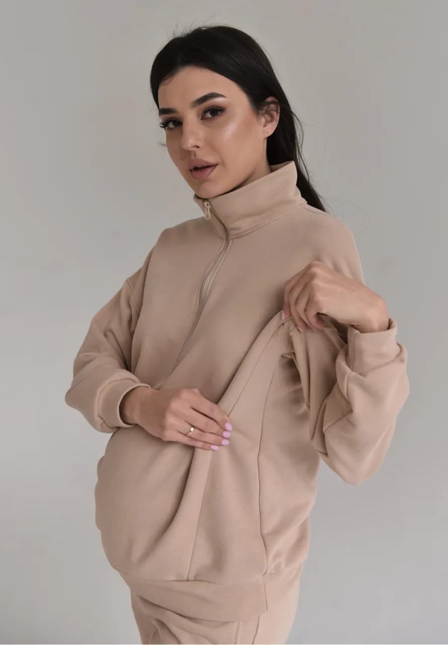 Костюм спортивний для вагітних та годування Dianora 2301(2228) 1591 -бежевий фото 3 Костюм спортивний для вагітних та годування Dianora 2301(2228) 1591 -бежевий фото 3