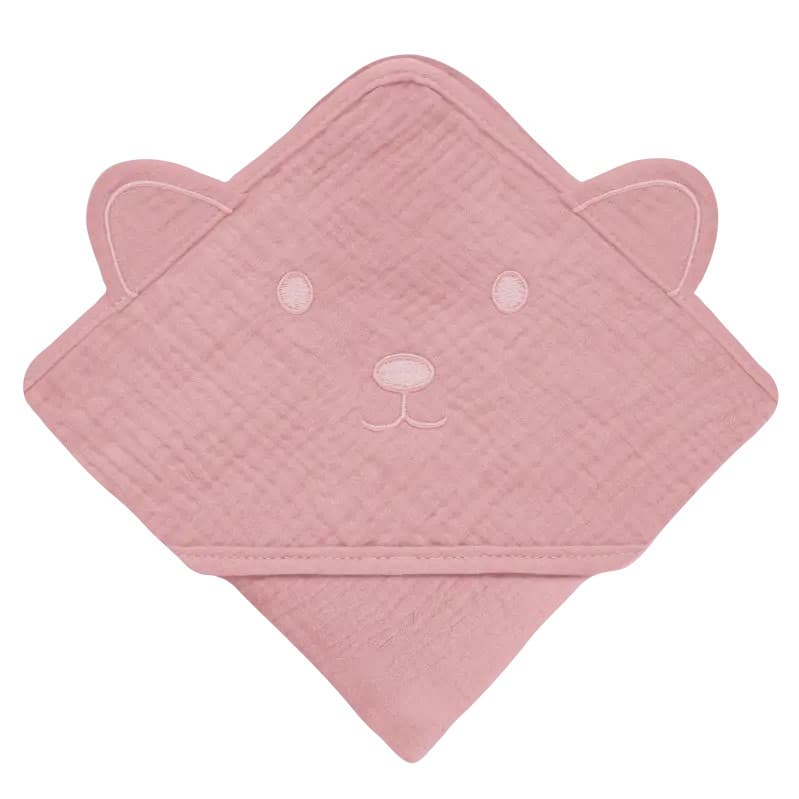 Рушник з капюшоном для купання Lionelo Muslin Hooded Towel Pink Baby 80х80 см LO-MUSLIN HOODED TOWEL PINK BABY