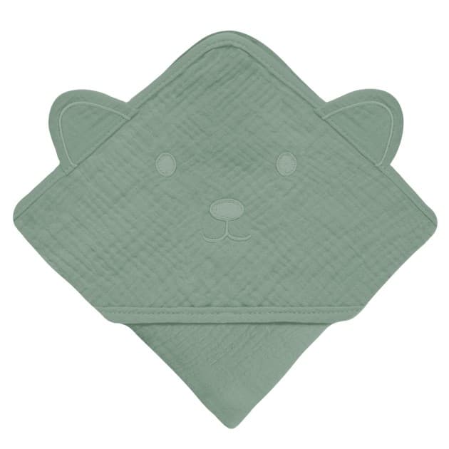 Рушник з капюшоном для купання Lionelo Muslin Hooded Towel Green Forest 80х80 см LO-MUSLIN HOODED TOWEL GREEN FOREST