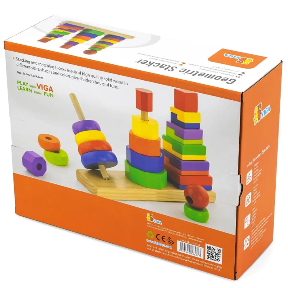Пірамідки дерев'яні Viga Toys Три фігури 50567 фото 4