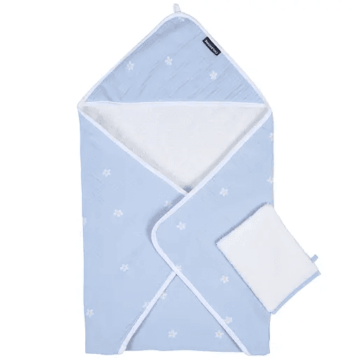 Рушник з капюшоном Childhome 80*80см flower blue CCBCMBF