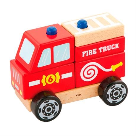 Пірамідка дерев'яна Viga Toys Пожежна машина 50203FSC
