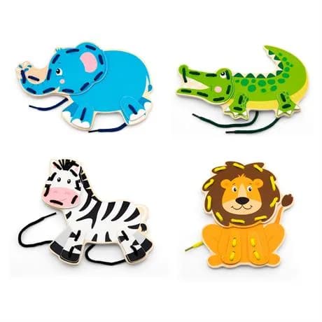 Шнурівка дерев'яна Viga Toys Дикі тварини 51326 фото 2