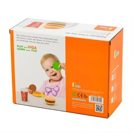 Набір ігровий Viga Toys Гамбургер і кола 51602 фото 2