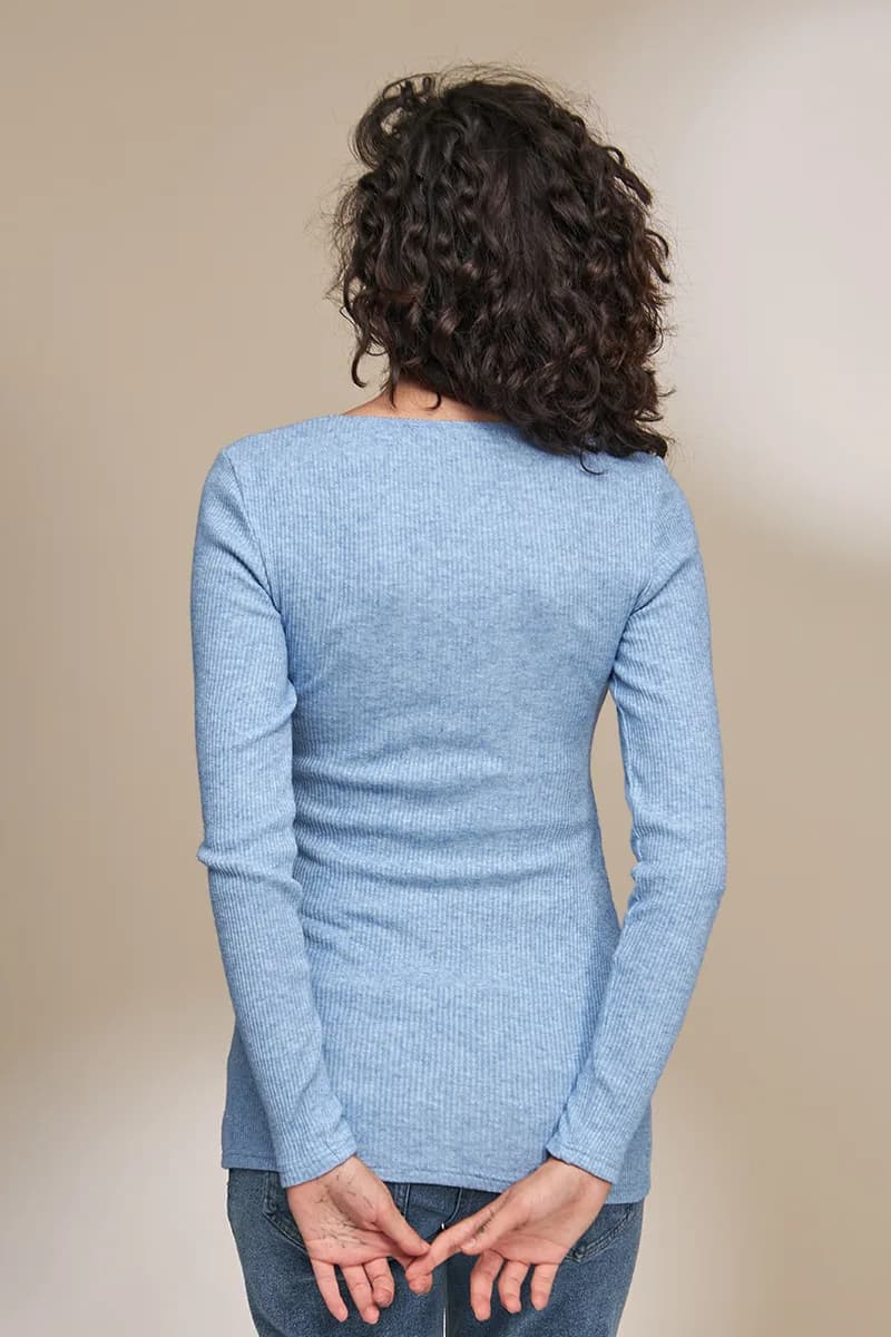 Джемпер для вагітних і годування S-XL Юла мама HELEN BL-33.012 -блакитний фото 8