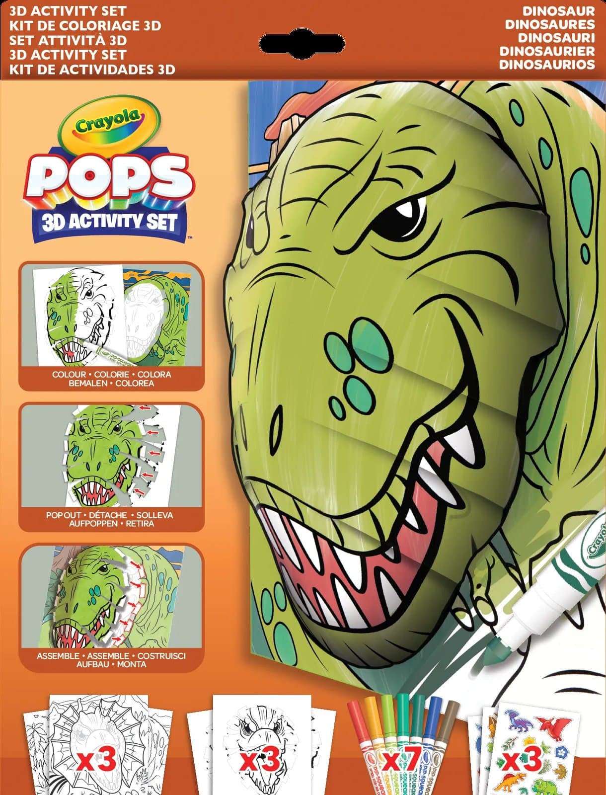 Набір для творчості Crayola Pops 3D Динозаври 04-2800