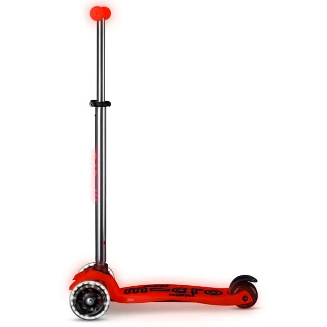 Самокат 3-х колісний Micro Maxi Deluxe Glow LED Red aura MMD368 фото 2