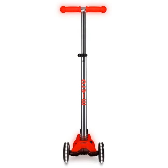 Самокат 3-х колісний Micro Maxi Deluxe Glow LED Red aura MMD368 фото 3