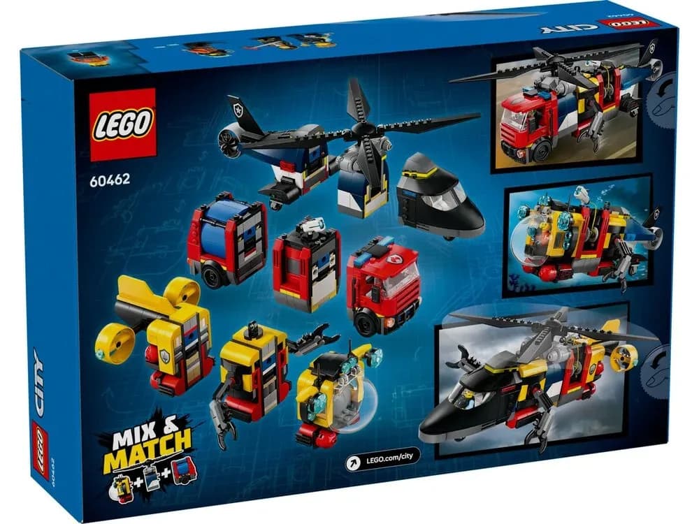 Конструктор Lego City Ремікс вертольотів, пожежних машин і підводних човнів 874дет 60462 фото 10
