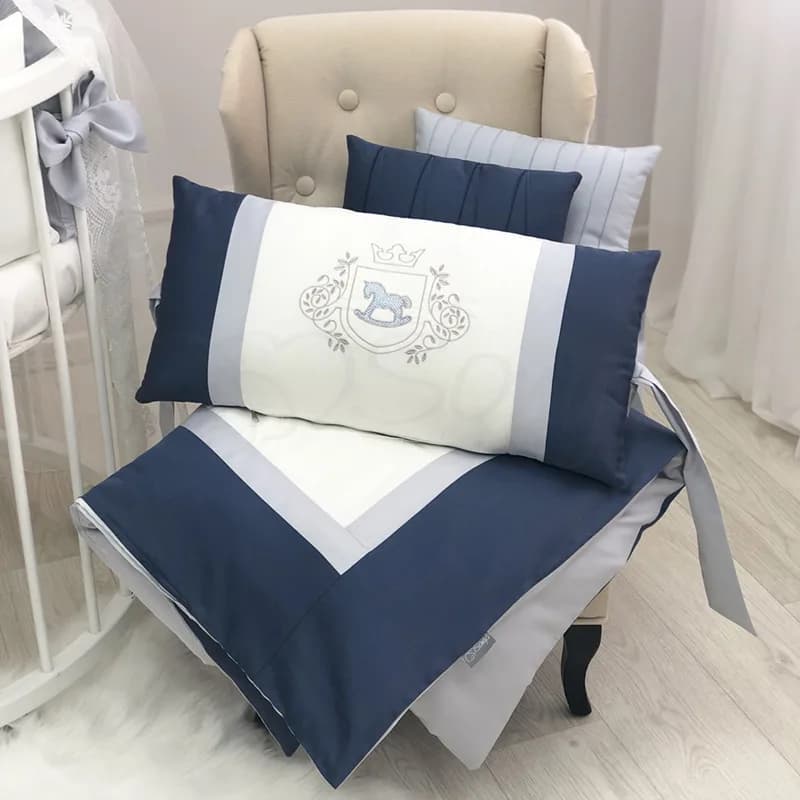 Постільний комплект Маленька Соня Royal 6од 260183/1 oval Blue фото 4