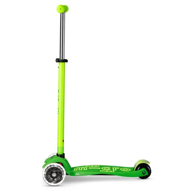 Самокат 3-х колісний MICRO Maxi Deluxe Glow LED Green parrot MMD232 фото 3