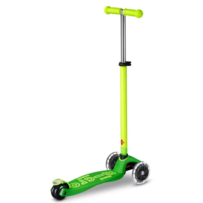 Самокат 3-х колісний MICRO Maxi Deluxe Glow LED Green parrot MMD232 фото 2