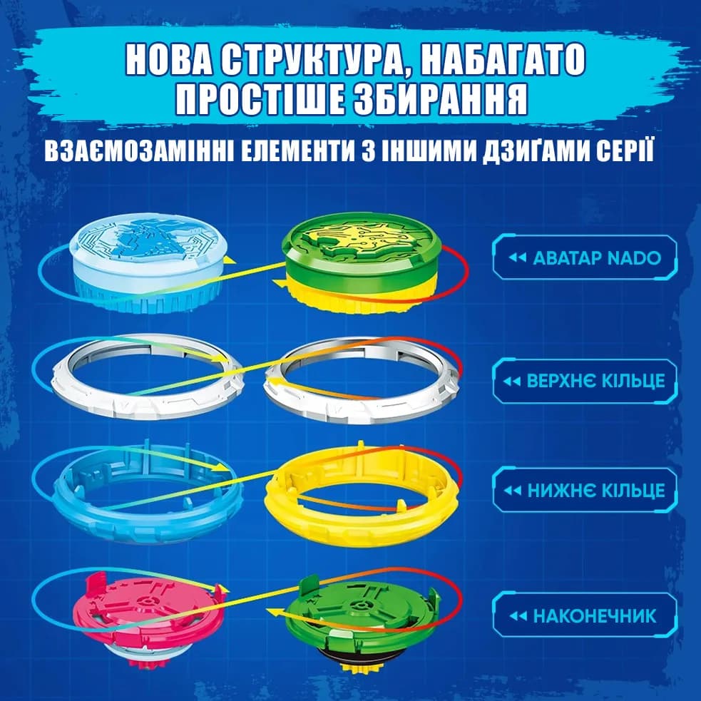 Дзига Infinity Nado Starter Pack Золотий Воїн Фенікс EU654113 фото 5 Дзига Infinity Nado Starter Pack Золотий Воїн Фенікс EU654113 фото 5