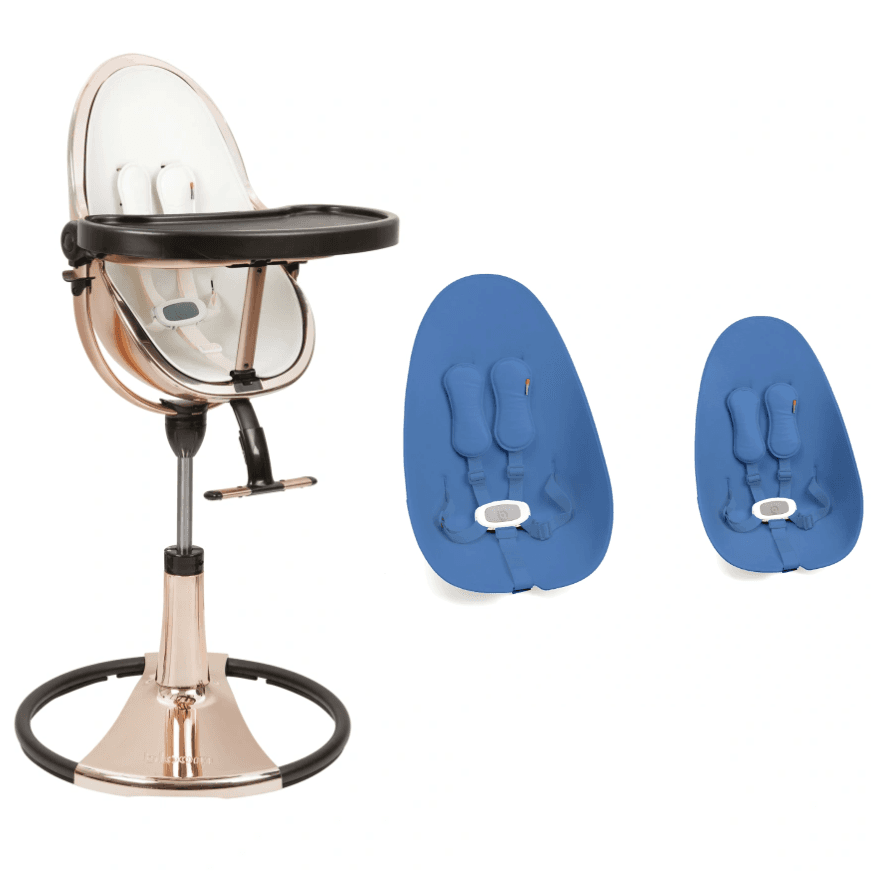 Стільчик для годування Bloom Fresco Rose Gold/Rose Gold+riviera blue U10515-GRB\E10540-RBL